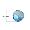 BD953 - 20 pcs Glass Rondelle Faceted Round Flat Beads - 14mm - Light Blue - Iridescent Multicolor - Hole Size: 1.4mm