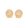 BD957 - 20 pcs. Gold Plated Metal Bubble Round Ball Spacer Beads - 10mm - Large Hole: 4.5mm - Fits European Cords and Paracord!