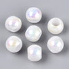 BD963 - 60 pcs Cream White ABS Plastic Pearl Imitation Ball Spacer Beads - 12mm - Large Hole: 6mm - Fits European Cords and Paracord!