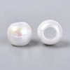 BD963 - 60 pcs Cream White ABS Plastic Pearl Imitation Ball Spacer Beads - 12mm - Large Hole: 6mm - Fits European Cords and Paracord!