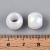 BD963 - 60 pcs Cream White ABS Plastic Pearl Imitation Ball Spacer Beads - 12mm - Large Hole: 6mm - Fits European Cords and Paracord!