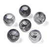 BD964 - 100 pcs Gray Smoke Acrylic Smooth Ball Spacer Beads - 12mm - Large Hole: 5.5mm - Fits European Cords and Paracord!