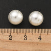 BD992 - 10 pcs. - 10mm Half Drilled Glass Pearl Imitation Round Beads - White - Hole Size: 1mm