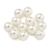 BD992 - 10 pcs. - 10mm Half Drilled Glass Pearl Imitation Round Beads - White - Hole Size: 1mm