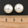 BD993 - 10 pcs. - 12mm Half Drilled Glass Pearl Imitation Round Beads - White - Hole Size: 1mm