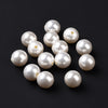BD995B - 100 pcs. - 10mm Half Drilled Plastic Pearl Imitation Round Beads - White - Hole Size: 1.2mm