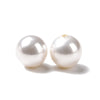 BD995 - 10 pcs. - 10mm Half Drilled Plastic Pearl Imitation Round Beads - White - Hole Size: 1.2mm