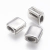 BD997 - 5 pcs 304 Stainless Steel Silver Tone Square Spacer Beads- 8mm x 7mm - Hole Size: 2mm x 3.5mm - Tarnish Resistant!