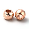 BD962- 100 pcs Rose Gold Smooth Ball Spacer Beads - 12mm - Large Hole: 5.8mm - Fits European Cords and Paracord!