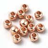 BD962- 100 pcs Rose Gold Smooth Ball Spacer Beads - 12mm - Large Hole: 5.8mm - Fits European Cords and Paracord!