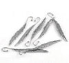 5 pcs. Antique Silver Feather Bookmark Hooks - Leaf - 117mm (4.6 in)