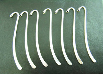 BK-SP1 - 5 pcs. Silver Plated Blank Bookmark Hooks - Smooth - 86mm (3.39 inch)