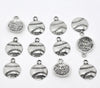 BD172 - 25 pcs. Antique Silver Baseball Charms Pendants - 18mm x 14.5mm
