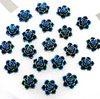 C004 - 10 pcs (5 Pairs) Resin Cabochons - 20mm (0.79 inch) - Flower Design - Blue Multicolor