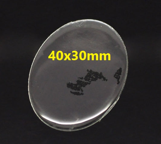 CA577 - 60 Oval Clear Round Epoxy Resin Stickers - 40mm x 30mm