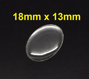 CA864 - 50 pcs. Oval Clear Round Epoxy Resin Stickers - 18mm x 13mm