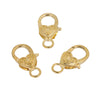 CL137 - 10 pcs. Gold Plated Heart Lobster Clasps - 27mm x 14mm - Claw Clasps - Carved