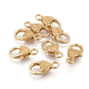 CL175 - 10 pcs. Real 18K Gold Plated Heart Lobster Clasps - 26mm x 14mm - Claw Clasps - Carved