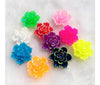 CA283 - 10 pcs (5 Pairs) Resin Cabochons - 18mm - Flower Design - Assortment with Multicolor Edges - Flat Back