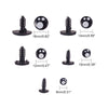 DKB001 - 100 pcs. Kawaii Black Safety Eyes and Backs for Doll and Toy Making - 8mm to 16mm (5 Sizes) - Storage Box Included