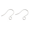 E996 - 50 pcs 316 Stainless Steel Earring Hooks with Loop Hole - 26mm x 20mm - Large Loop: 4.6mm - Silver Tone
