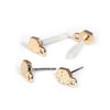 E042 - 10 pcs. (5 pairs) Gold Plated Earring Posts/Bases/Studs/Settings - Hammered Style - Hexagon - 9mm x 6mm Glue Pad - Hole Size: 1.5mm