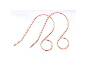 E089 - 50 pcs 316 Stainless Steel Earring Hooks with Loop Hole - 26mm x 20mm - Large Loop: 4.6mm - Rose Gold