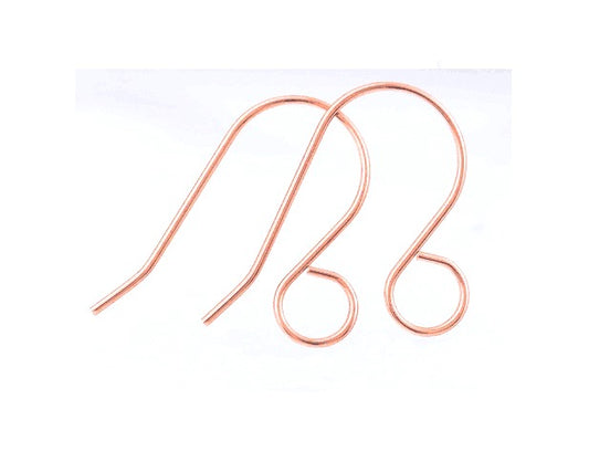 E089 - 50 pcs 316 Stainless Steel Earring Hooks with Loop Hole - 26mm x 20mm - Large Loop: 4.6mm - Rose Gold