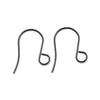 E093 - 50 pcs 316 Stainless Steel Earring Hooks with Loop Hole - 26mm x 20mm - Large Loop: 4.6mm - Black