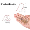 E094 - 100 pcs 316 Stainless Steel Earring Hooks with Loop Hole - 18mm x 15mm - Large Loop: 4.6mm - Rose Gold