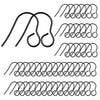 E131 - 50 pcs 316 Stainless Steel Earring Hooks with Loop Hole - 18mm x 15mm - Large Loop: 4.6mm - Black