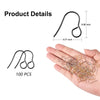E131 - 50 pcs 316 Stainless Steel Earring Hooks with Loop Hole - 18mm x 15mm - Large Loop: 4.6mm - Black