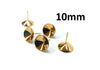 E511 - 10 pcs. (5 pairs) 304 Stainless Steel Earring Cone Posts Studs - For 10mm Pointed Back Rhinestones - Golden