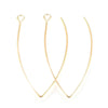 E621 - 10 pcs 304 Stainless Steel Gold Vaccum Plated LONG Earring Hooks with Parallel Loop - 41mm x 22mm