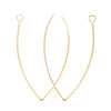 E622 - 10 pcs 304 Stainless Steel Silver Tone LONG Earring Hooks with Parallel Loop - 41mm x 22mm