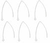 E622 - 10 pcs 304 Stainless Steel Silver Tone LONG Earring Hooks with Parallel Loop - 41mm x 22mm
