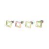 E625 - 10 pcs (5 pairs) 304 Stainless Steel Rhombus Earring Posts/Bases/Studs/Settings with Backs - 14mm x 14mm - Hole for Dangles - Hypoallergenic - Rainbow Ion Plated