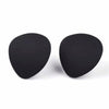E628 - 10 pcs. (5 pairs) Iron Black Teardrop Earring Posts/Studs with Loop and Steel Pins - 20mm x 18.5mm - Hole Size: 3mm