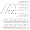 E633 - 100 pcs 316 Stainless Steel Earring Hooks with Loop Hole - 18mm x 15mm - Large Hole: 4.6mm - Silver