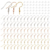 E643 - 150 pcs 304 Stainless Steel Earring Hooks with Spring and Ball - 22mm x 17mm - Hole Size: 2.3mm - Perpendicular Loop - 3 Colors