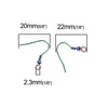 E644 - 20 pcs 304 Stainless Steel Rainbow Earring Hooks with Spring and Ball - 22mm x 20mm - Hole Size: 2.3mm