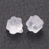 E647A - 100 pcs (50 Pairs) Clear Translucent Rubber Earring Back Stoppers Nuts - 4mm x 2.5mm - Flower - Hole: 0.7mm