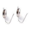 E659 - 10 pcs. 304 Stainless Steel Earring Hooks Settings Bezels Cabochons - 12mm Setting - Hole: 1.8mm - Vertical Loop