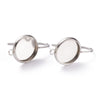 E659 - 10 pcs. 304 Stainless Steel Earring Hooks Settings Bezels Cabochons - 12mm Setting - Hole: 1.8mm - Vertical Loop