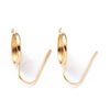 E660 - 10 pcs. 304 Stainless Steel Earring Hooks Settings Bezels Cabochons - 12mm Setting - Hole: 1.8mm - Vertical Loop - Gold Plated