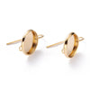 E660 - 10 pcs. 304 Stainless Steel Earring Hooks Settings Bezels Cabochons - 12mm Setting - Hole: 1.8mm - Vertical Loop - Gold Plated