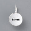 E667 - 10 pcs. 304 Stainless Steel Earring Clips Settings Lever Back Bezels Cabochons - 18mm Glue Pad Setting - Shiny Silver Plated