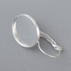 E667 - 10 pcs. 304 Stainless Steel Earring Clips Settings Lever Back Bezels Cabochons - 18mm Glue Pad Setting - Shiny Silver Plated