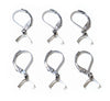 E669 - 10 pcs 304 Stainless Steel Earring Leverback Hooks - 25mm x 10mm - With Pinch Clips Bails - Silver Tone