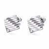 E678 - 10 pcs (5 pairs) 304 Stainless Steel Rhombus Earring Posts/Bases/Studs/Settings with Backs - 16mm - Hole for Dangles - Hypoallergenic